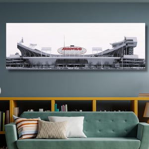 Kansas City Arrowhead Stadium Canvas Wall Art – Sports Fan Decor – Football Stadium Print – Gift for Chiefs Fans art– Ready to Hang Canvas