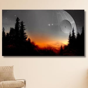 Star Wars Canvas Wall Art – Iconic Movie Scene Print for Gamer Room, Sci-Fi Fan Gift, Darth Vader art, Jedi, Lightsaber Duel, Ready to Hang