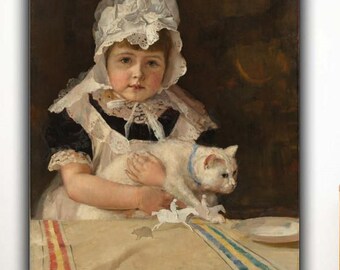 Tom Roberts Miss Minna Simpson 1886 Canvas Wall Art | Victorian Portrait Painting | Classic Fine Art Home Decor