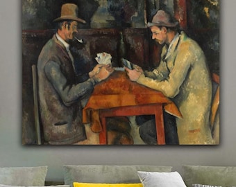 The Card Players 1892 by Paul Cézanne Canvas Art | Post-Impressionist Masterpiece | Classic Fine Art Wall Decor