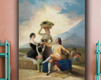 Francisco Goya The Parasol Canvas Print | Romantic Spanish Painting | Classic Fine Art Wall Decor | Museum Style Art
