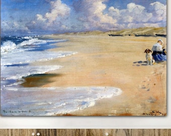 Stenbjerg Coast Inspired Canvas Print | Nordic Seascape Wall Art | Scandinavian Light & Nature | Calm Coastal Decor