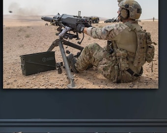 U.S. Army Special Operations Soldier Canvas Print | Modern Military Wall Art | Tactical Action Photography | Power & Strength Decor