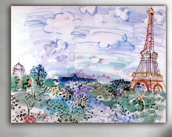 Raoul Dufy La Tour Eiffel 1935 Paris Painting Fauvist Cityscape Wall Art Print