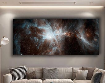Impresión en lienzo de Nebula Space: Espacio profundo, astronomía colorida