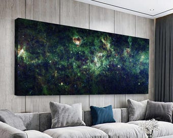 天の川キャンバスプリント：カシオペヤ座とケフェウス座の星図、NASA写真