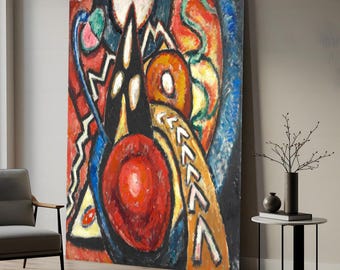 Kandinsky Abstract Expressionist Print: Bold Geometric Modernist Art