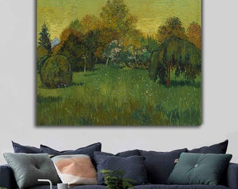 Vintage Landscape Painting Print: The Poet's Garden, Fine Art Wall Decor