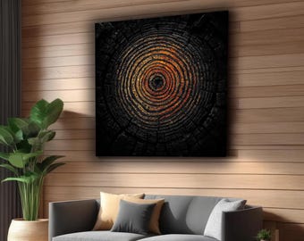 Tree Rings Canvas Print: Abstract Klimt Style Wall Art