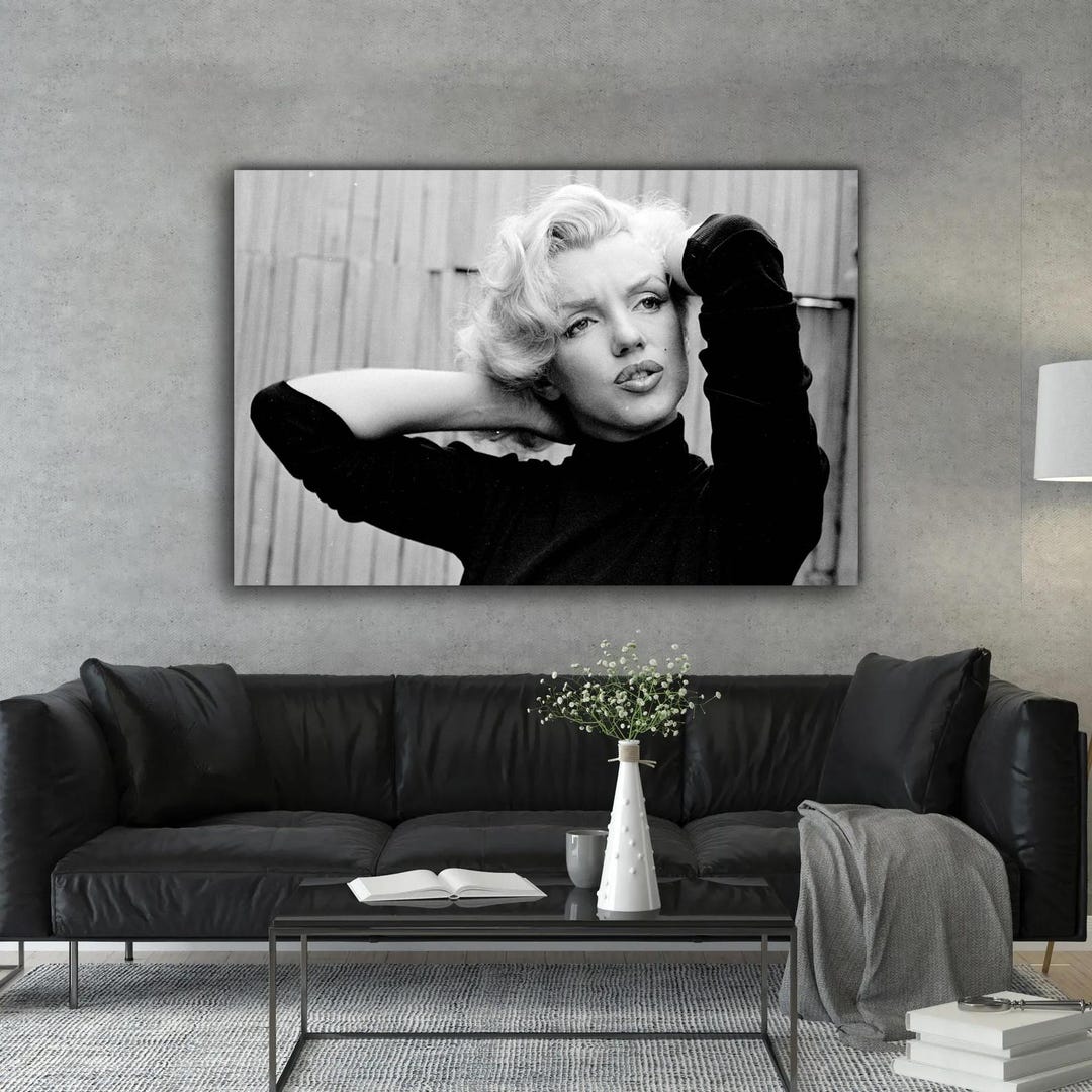 Marilyn Monroe Wall Art Print, Vintage Hollywood Glam Portrait, Iconic ...