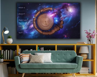 Black Hole Canvas Print: Abstract Space Log Wall Art