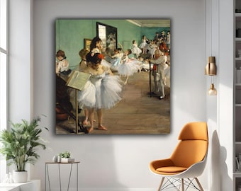 Degas Dance Class Art Print: Impressionist Ballet Canvas Wall Decor