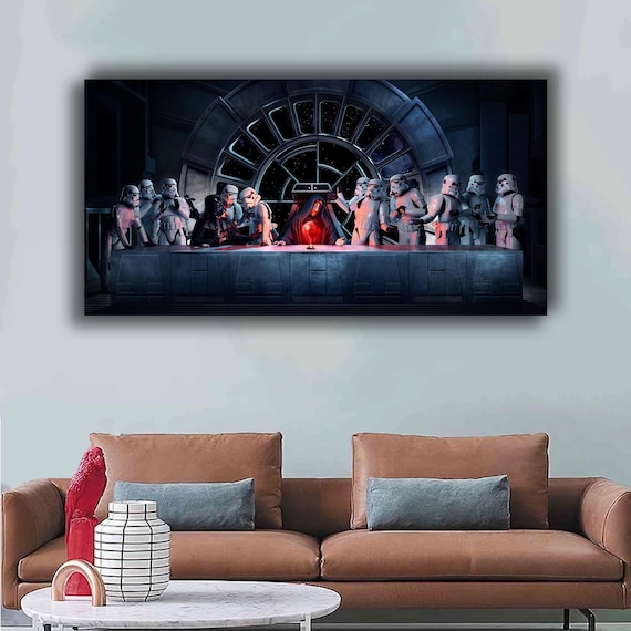Star Wars Last Supper Canvas Art: Funny Sci-Fi Geek Room Decor