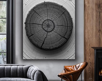 Tree Rings Canvas Print: Modern Minimalist Wall Art