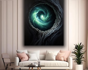 Black Hole Canvas Print: Elegant Abstract Space Wall Art