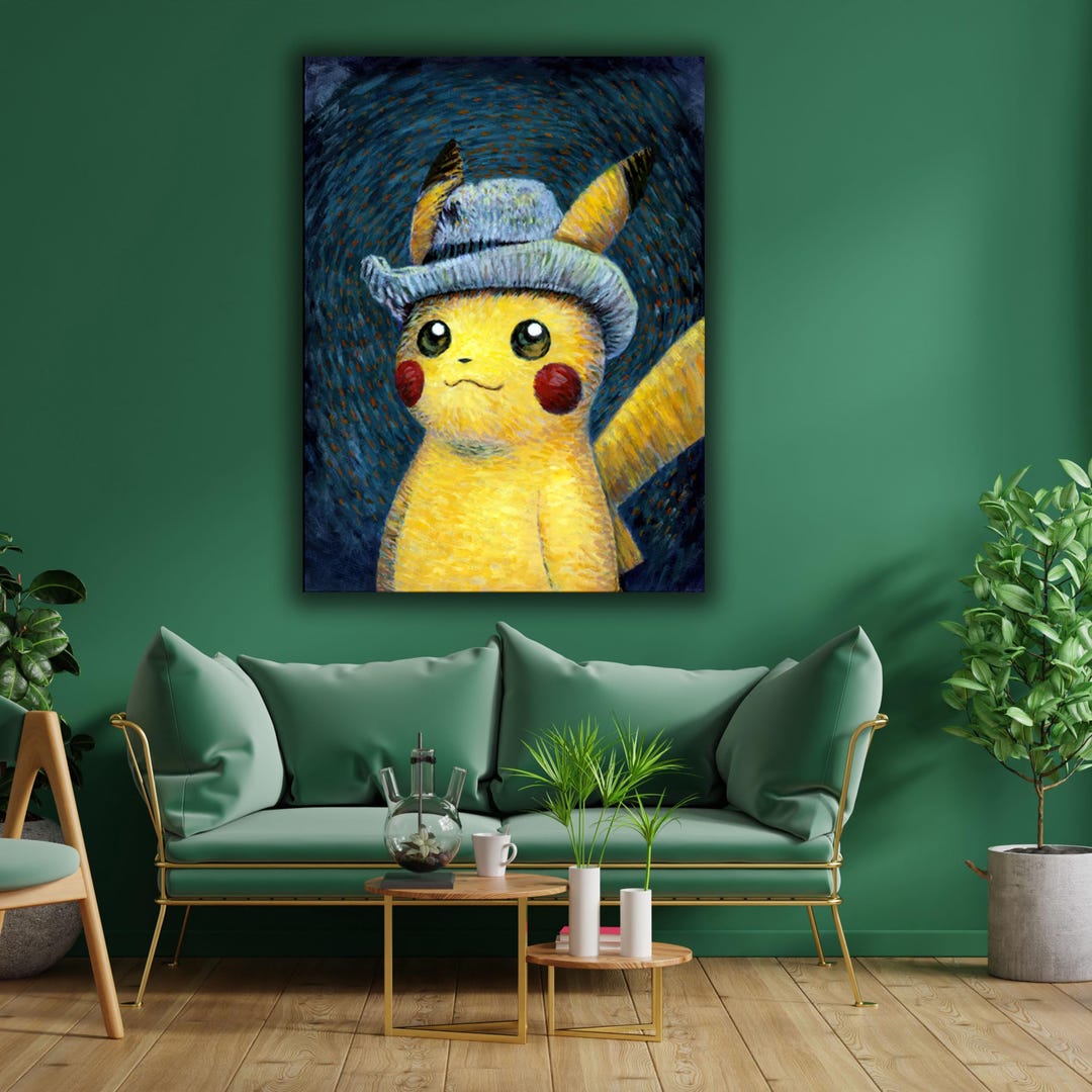 Pikachu Canvas Print: Abstract Minimalist Decor - Etsy