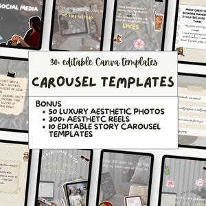 Pre-Written Instagram Carousel Templates: Faceless Reels, Canva Editable (PLR)