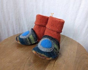 6-12 months Felted Wool Baby Booties