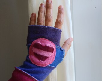 16+ years Recycled Cashmere Arm Warmers Fingerless Gloves