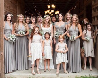 Earthy Champagne Ombre Mismatched Bridesmaids-Custom Infinity Convertible Wrap Gown- Choose from over 25 colors