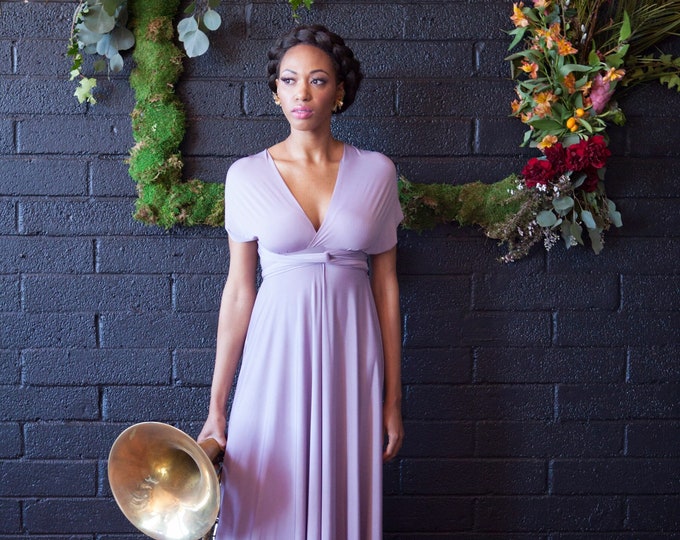 Featured listing image: Lover's Dusty Lavender Octopus Infinity Wrap Maxi Dress-Available in 40+ Colors- Bridesmaids, Wedding Guest, Maternity, Everyday Casual