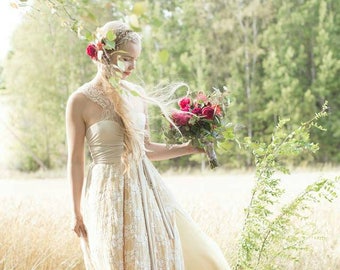 Boho Bridal Lace Multiway Wrap Gown- 25+ Colors- Elopement, Vow Renewal. Maternity, Petite-Plus Size, Tall