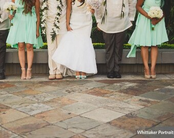 40+ Colors- Short, Mini circle Skirt Infinity Party Wrap Dress- Wedding Guest, Bridesmaids, Junior, MOH, Plus, Petite
