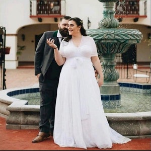 Grecian wedding dress plus size 2025