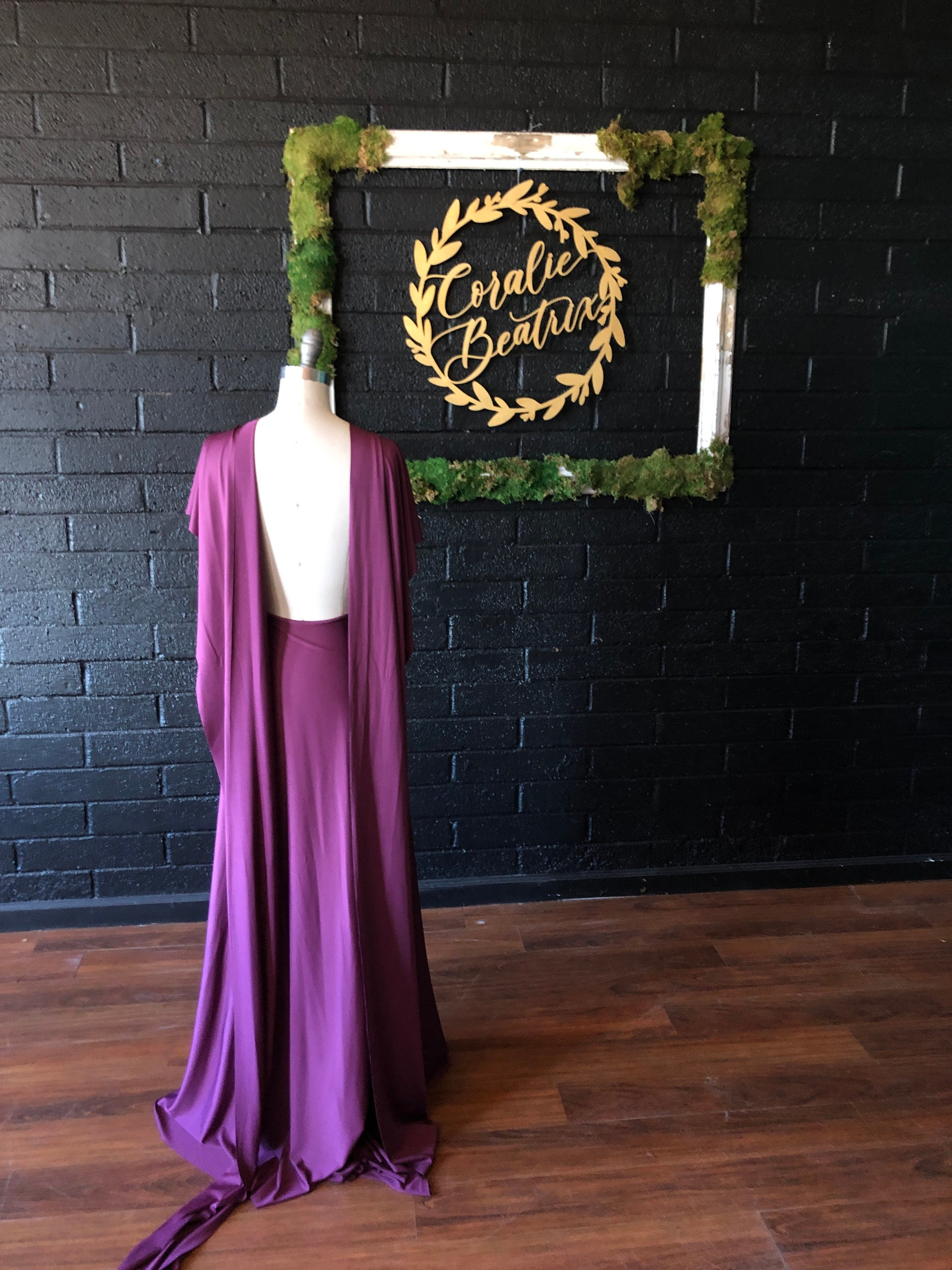 Ready Made 50 L Standard Sea Gypsy Berry Infinity Octopus Wrap Gown Bridesmaids, Wedding