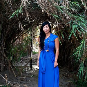 chinese dress ladies Cruise Ready Tiered Maxi Dress in Blue – Impressions Online Boutique