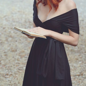 Custom Infinity Little Black Dress • Long Multiway Wrap Gown in 25+ Colors • Bridesmaid, Cocktail, Gatsby, Gothic, 70s-Inspired Style