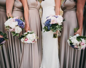 Vestido multiposición metálico champán: para invitada de boda