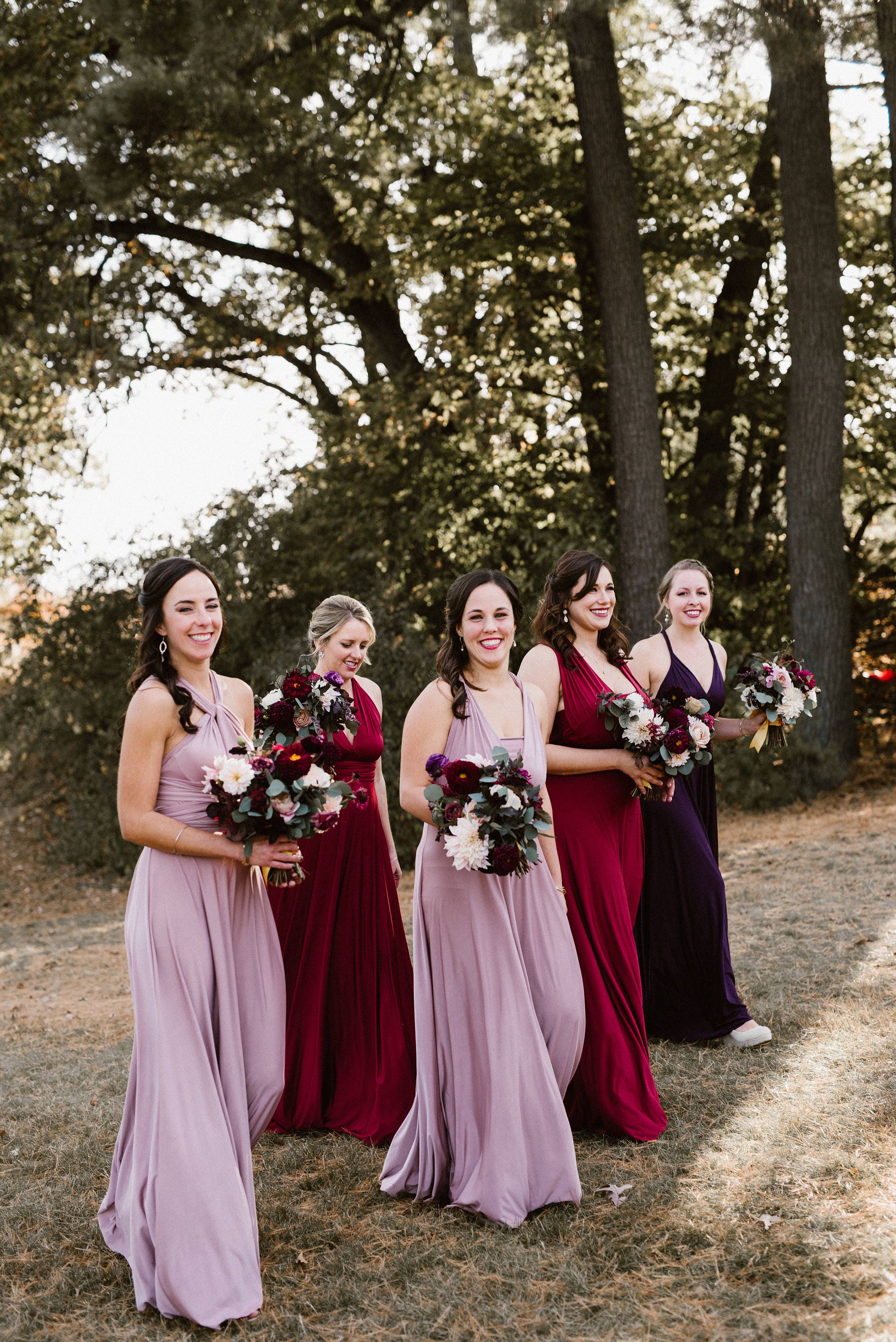 Mismatched Muted Ombre Bridesmaids Long Infinity/ Multiway Evening ...