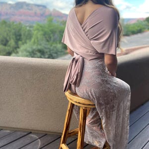 Mother of the Bride Infinity Dress • Custom Wrap Gown with Lace & Short Slip • Elegant Convertible Dress for Wedding, Photos and Celebration