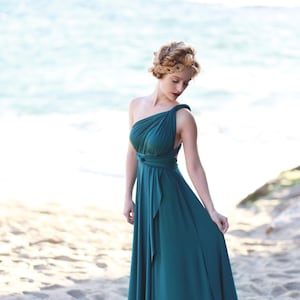 TULIP HEM CUT Long Ininfity Multiway Wrap Gown Converts to Strapless, Backless, Grecian image 6