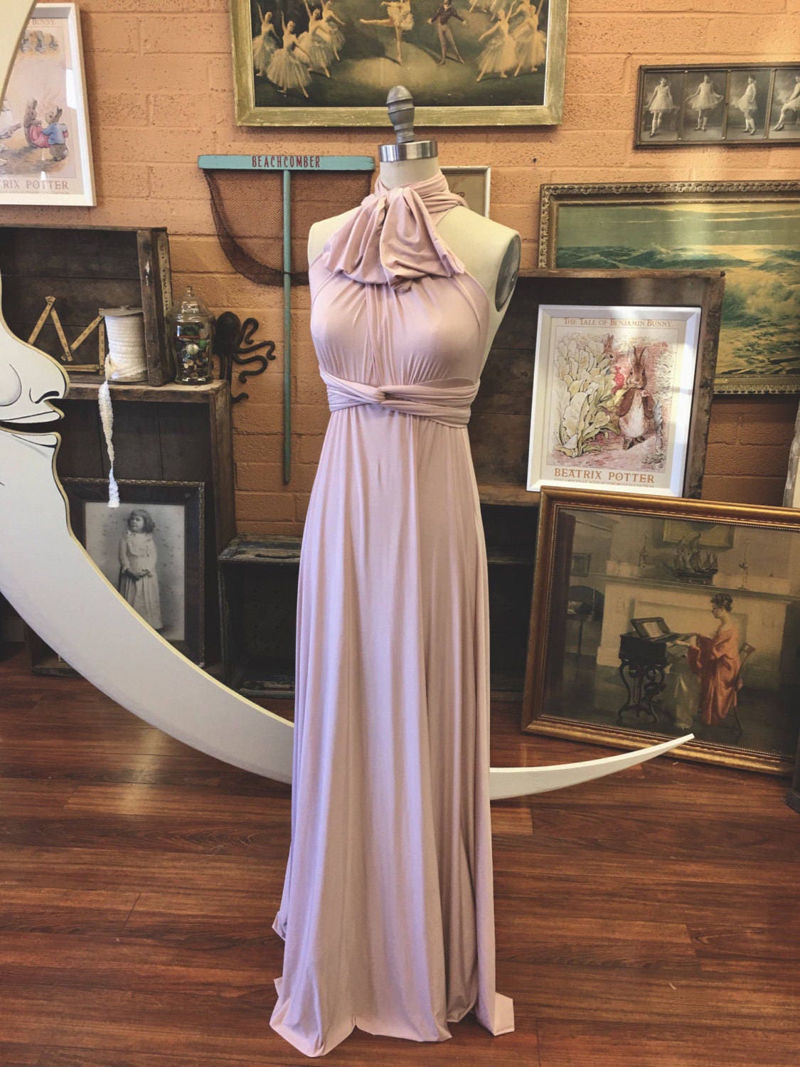 silky rose gold dress