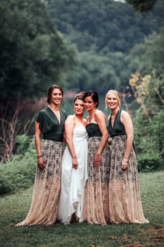 desert wedding bridesmaid dresses Chiffon Pleated V-Neck Maxi Bridesmaid Dress in Sage with Flutter Sleeve