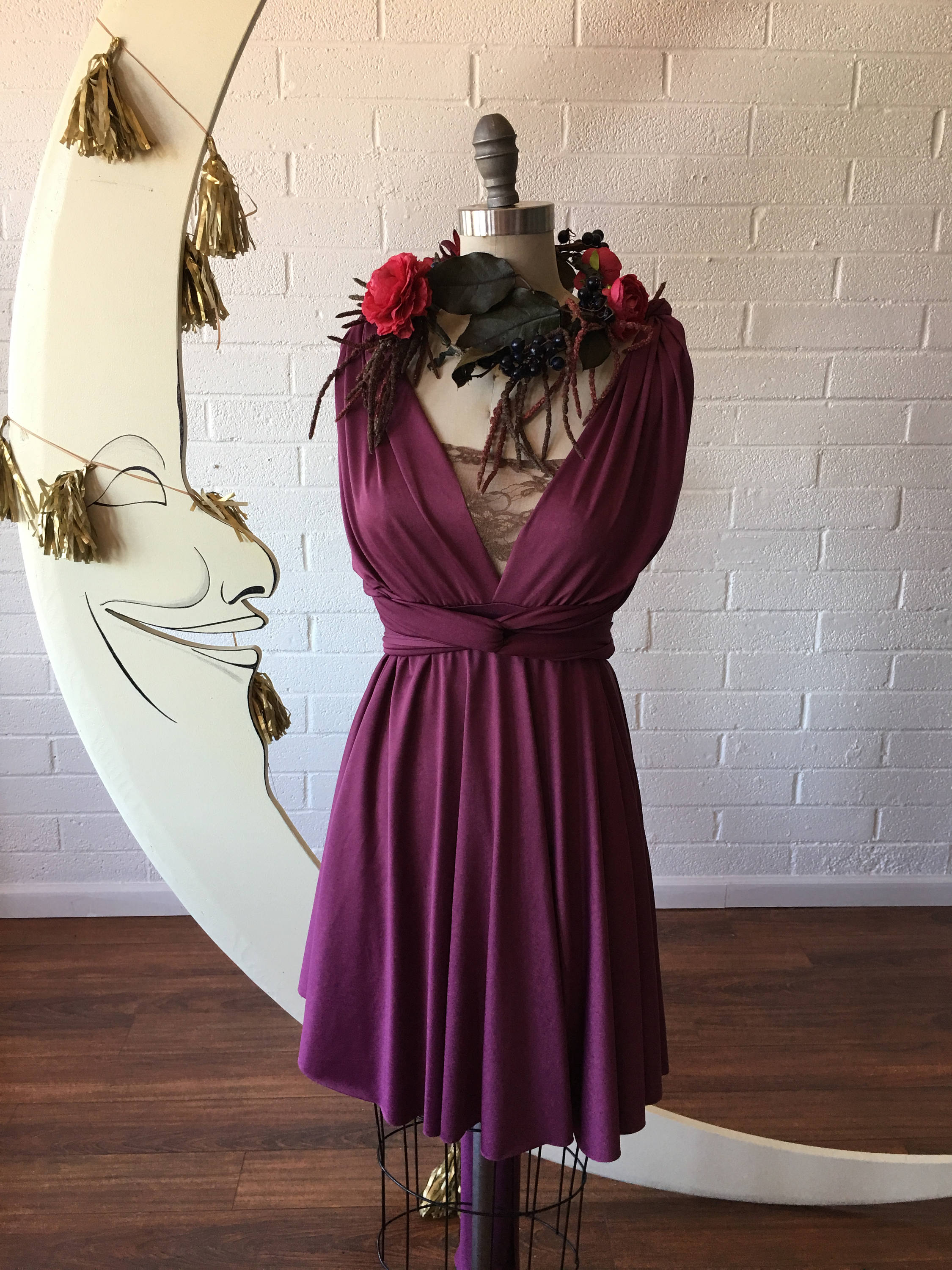 Convertible wrap dress short hot sale
