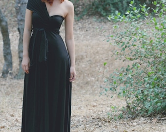 25+ Colors- Custom Infinity Wrap Dress. Little Black Dress. Bridesmaids, 1920s Gatsby, Flapper, Gothic, 1970s, Cocktail formal, Tall