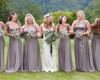 Mismatched Bridesmaids Long Maxi Infinity Wrap Dress- Choose your Fabric from over 25 colors- All sizes- Plus Size, Extra Tall, Petite