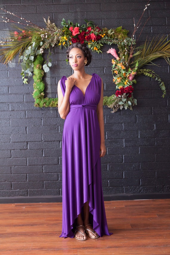 Stardust Royal Purple Tulip Cut Long Maxi Dress octopus Infinity