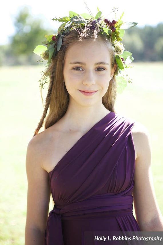 Grecian Custom Girls Convertible Twirl Dress: 30+ Colors- Toddler- Tween, Junior Bridesmaid, Flower Girl, Party Dress