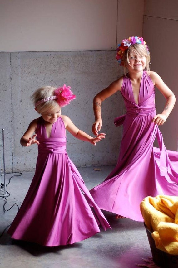 Little to Big Girl Custom Multiway Twirl Gown/ Dress Child, Girl's, Teen,  Tween. 25 Colors Party, Junior Bridesmaids, Flower Girl, Etc. 