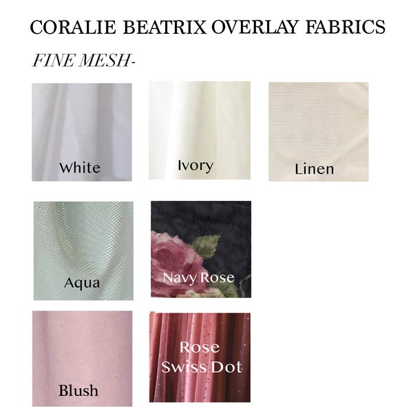 Swatch of Sheer Chiffon or Mesh Stretch Overlay Fabric for the Infinity Convertible Wrap Dress-99 cents PER Color- Free Shipping in US