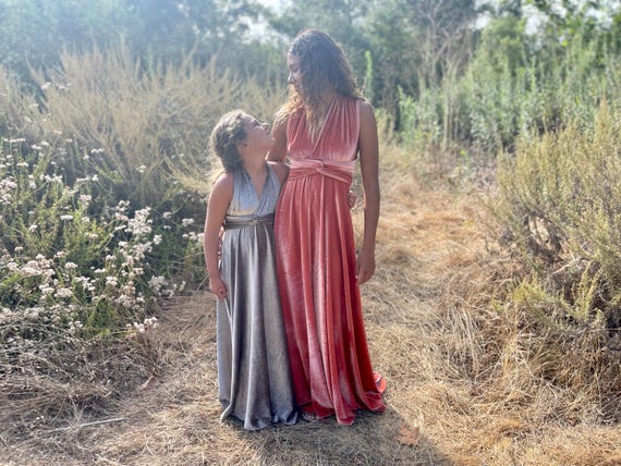 Velvet Multiway Dress: Custom Flower Girl Gown, Junior Bridesmaid Dress,  USA Made- 15+ Colors - Etsy Canada