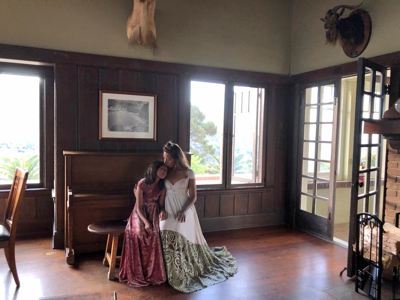 size Train not Included-Custom choose color Bella Luna Coralie Beatrix Specialty Fabric Infinity Wrap Dress and length!