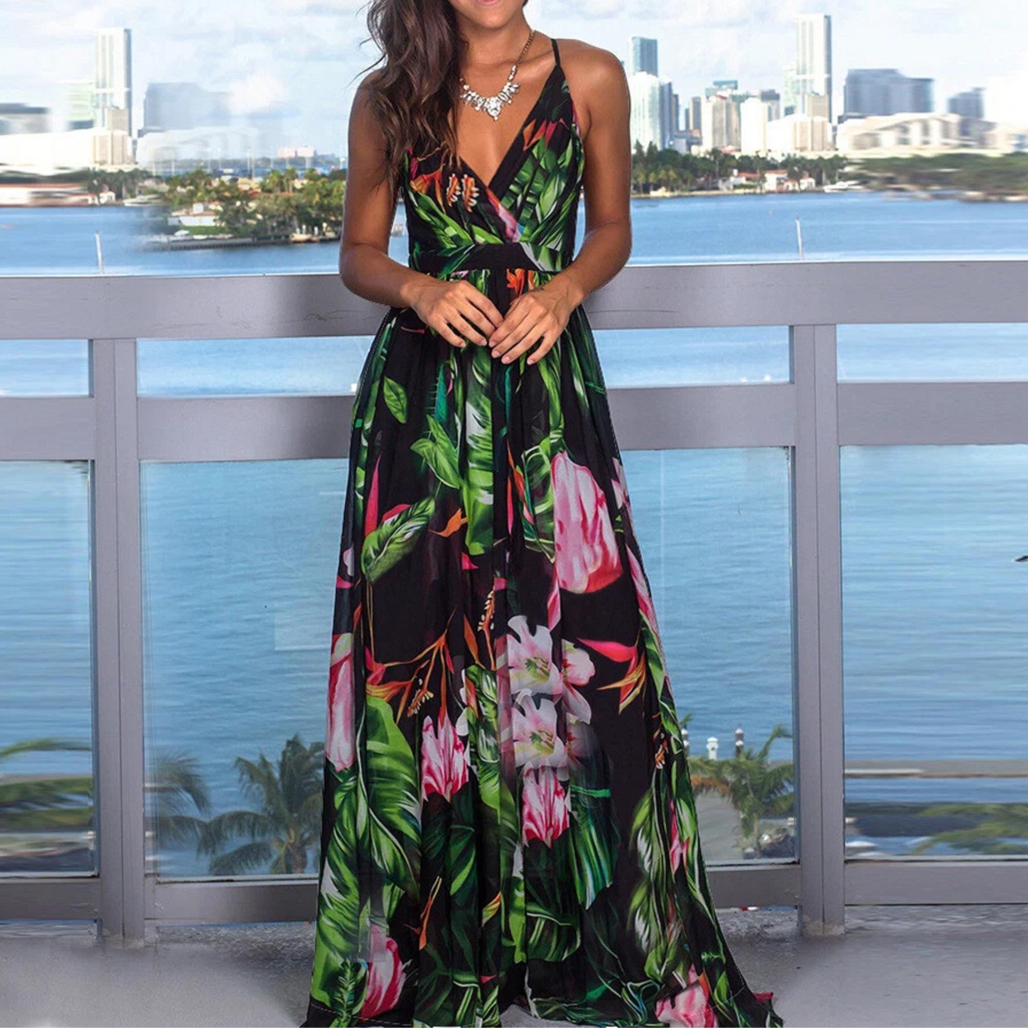 maxi dress medium Baltic Born Womens Martina Maxi Dress | Black + Copper Floral