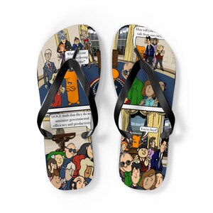 Playful Cartoon Flip Flops for Summer Fun, Vacation Sandals, Beach Footwear, Funny Gift, Poolside Accessories