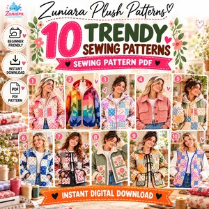 Gesteppte Jacke | Gesteppte Kapuzenjacke | Patchwork-Hoodie | Schnittmuster für Damenjacken | Mantelschnittmuster | Kurze Jacke | TOP 10 Schnittmuster