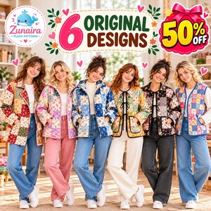Quilted Jacket Sewing Patterns | Women Sewing Patterns | Jacket Sewing Pattern |Vest Pattern | Patchwork Patterns | Quilted Coat Pattern PDF